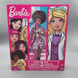 Barbie Puzzle Lot 3 Pack 24/48/100 Pieces Girls Kids Toy Mattel New Open Box